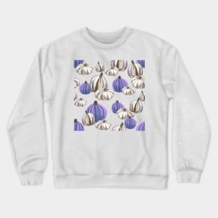 Watercolor Halloween Pumpkins - Lavender & White Crewneck Sweatshirt